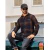 imageCOOFANDY Mens Flannel Shirts Long Sleeve Button Down Shirt Casual Shirts Work Shirts for MenNavy and Brown