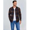 imageCOOFANDY Mens Flannel Shirts Long Sleeve Button Down Shirt Casual Shirts Work Shirts for MenNavy and Brown