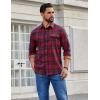 imageCOOFANDY Mens Flannel Shirts Long Sleeve Button Down Shirt Casual Shirts Work Shirts for MenRed