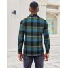 imageCOOFANDY Mens Flannel Shirts Long Sleeve Button Down Shirt Casual Shirts Work Shirts for MenRoyal Blue Black