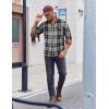 imageCOOFANDY Mens Flannel Shirts Long Sleeve Button Down Shirt Casual Shirts Work Shirts for MenWhiteBlack Plaid