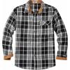imageCOOFANDY Mens Flannel Shirts Long Sleeve Button Down Shirt Casual Shirts Work Shirts for MenWhiteBlack Plaid