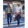 imageCOOFANDY Mens Flannel Shirts Long Sleeve Button Down Shirt Casual Shirts Work Shirts for MenWhiteBlack Plaid