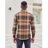imageCOOFANDY Mens Flannel Shirts Long Sleeve Button Down Shirt Casual Shirts Work Shirts for MenWine Red