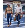 imageCOOFANDY Mens Flannel Shirts Long Sleeve Button Down Shirt Casual Shirts Work Shirts for MenWine Red