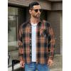 imageCOOFANDY Mens Flannel Shirts Long Sleeve Lightweight Plaid Shirt Casual Button Down Shirts JacketBlack Orange
