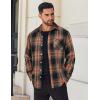 imageCOOFANDY Mens Flannel Shirts Long Sleeve Lightweight Plaid Shirt Casual Button Down Shirts JacketBlack Orange