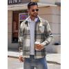 imageCOOFANDY Mens Flannel Shirts Long Sleeve Lightweight Plaid Shirt Casual Button Down Shirts JacketGrey Plaid