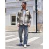 imageCOOFANDY Mens Flannel Shirts Long Sleeve Lightweight Plaid Shirt Casual Button Down Shirts JacketGrey Plaid