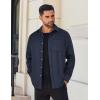 imageCOOFANDY Mens Flannel Shirts Long Sleeve Lightweight Plaid Shirt Casual Button Down Shirts JacketNavy Blue Solid