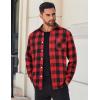 imageCOOFANDY Mens Flannel Shirts Long Sleeve Lightweight Plaid Shirt Casual Button Down Shirts JacketRed Black