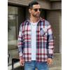 imageCOOFANDY Mens Flannel Shirts Long Sleeve Lightweight Plaid Shirt Casual Button Down Shirts JacketRed Blue
