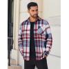imageCOOFANDY Mens Flannel Shirts Long Sleeve Lightweight Plaid Shirt Casual Button Down Shirts JacketRed Blue