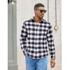 imageCOOFANDY Mens Flannel Shirts Long Sleeve Lightweight Plaid Shirt Casual Button Down Shirts with PocketBlack