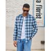 imageCOOFANDY Mens Flannel Shirts Long Sleeve Lightweight Plaid Shirt Casual Button Down Shirts with PocketBlue