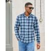 imageCOOFANDY Mens Flannel Shirts Long Sleeve Lightweight Plaid Shirt Casual Button Down Shirts with PocketBlue
