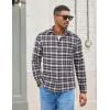 imageCOOFANDY Mens Flannel Shirts Long Sleeve Lightweight Plaid Shirt Casual Button Down Shirts with PocketBlue White