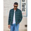 imageCOOFANDY Mens Flannel Shirts Long Sleeve Lightweight Plaid Shirt Casual Button Down Shirts with PocketGreen