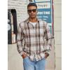 imageCOOFANDY Mens Flannel Shirts Long Sleeve Lightweight Plaid Shirt Casual Button Down Shirts with PocketLight Khaki