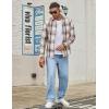 imageCOOFANDY Mens Flannel Shirts Long Sleeve Lightweight Plaid Shirt Casual Button Down Shirts with PocketLight Khaki
