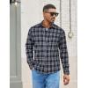 imageCOOFANDY Mens Flannel Shirts Long Sleeve Lightweight Plaid Shirt Casual Button Down Shirts with PocketNavy Blue