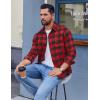 imageCOOFANDY Mens Flannel Shirts Long Sleeve Lightweight Plaid Shirt Casual Button Down Shirts with PocketRed