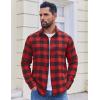 imageCOOFANDY Mens Flannel Shirts Long Sleeve Lightweight Plaid Shirt Casual Button Down Shirts with PocketRed
