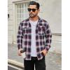 imageCOOFANDY Mens Flannel Shirts Long Sleeve Plaid Button Down Shirt Cotton Casual Work Shirts with PocketsNavy Red White