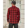imageCOOFANDY Mens Flannel Shirts Long Sleeve Plaid Button Down Shirt Cotton Casual Work Shirts with PocketsRed
