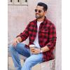 imageCOOFANDY Mens Flannel Shirts Long Sleeve Plaid Button Down Shirt Cotton Casual Work Shirts with PocketsRed