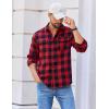 imageCOOFANDY Mens Flannel Shirts Long Sleeve Plaid Button Down Shirt Cotton Casual Work Shirts with PocketsRed