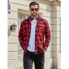 imageCOOFANDY Mens Flannel Shirts Long Sleeve Plaid Button Down Shirt Cotton Casual Work Shirts with PocketsRed