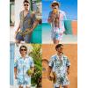 imageCOOFANDY Mens Hawaiian Matching Set Summer Beach 2 Piece Outfits Flower Button Down Shirts and Shorts Vacation OutfitsWhite