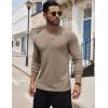 imageCOOFANDY Mens Henley Shirts Long Sleeve Button TShirt Lightweight Fashion Casual Pullover ShirtDark Khaki