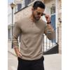 imageCOOFANDY Mens Henley Shirts Long Sleeve Button TShirt Lightweight Fashion Casual Pullover ShirtDark Khaki
