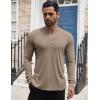imageCOOFANDY Mens Henley Shirts Long Sleeve Button TShirt Lightweight Fashion Casual Pullover ShirtDark Khaki