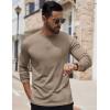 imageCOOFANDY Mens Henley Shirts Long Sleeve Button TShirt Lightweight Fashion Casual Pullover ShirtDark Khaki