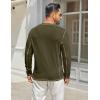 imageCOOFANDY Mens Henley Shirts Long Sleeve Casual Maverick Slub Henley TShirts Lightweight Basic Tee02army Green