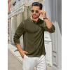 imageCOOFANDY Mens Henley Shirts Long Sleeve Casual Maverick Slub Henley TShirts Lightweight Basic Tee02army Green