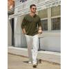 imageCOOFANDY Mens Henley Shirts Long Sleeve Casual Maverick Slub Henley TShirts Lightweight Basic Tee02army Green