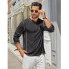 imageCOOFANDY Mens Henley Shirts Long Sleeve Casual Maverick Slub Henley TShirts Lightweight Basic Tee02dark Gray