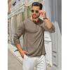 imageCOOFANDY Mens Henley Shirts Long Sleeve Casual Maverick Slub Henley TShirts Lightweight Basic Tee02khaki