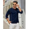 imageCOOFANDY Mens Henley Shirts Long Sleeve Casual Maverick Slub Henley TShirts Lightweight Basic Tee02navy Blue