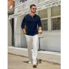 imageCOOFANDY Mens Henley Shirts Long Sleeve Casual Maverick Slub Henley TShirts Lightweight Basic Tee02navy Blue