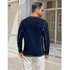 imageCOOFANDY Mens Henley Shirts Long Sleeve Casual Maverick Slub Henley TShirts Lightweight Basic Tee02navy Blue