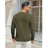 imageCOOFANDY Mens Henley Shirts Long Sleeve Casual Maverick Slub Henley TShirts Lightweight Basic TeeArmy Green