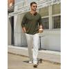 imageCOOFANDY Mens Henley Shirts Long Sleeve Casual Maverick Slub Henley TShirts Lightweight Basic TeeArmy Green