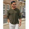 imageCOOFANDY Mens Henley Shirts Long Sleeve Casual Maverick Slub Henley TShirts Lightweight Basic TeeArmy Green