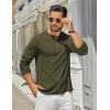 imageCOOFANDY Mens Henley Shirts Long Sleeve Casual Maverick Slub Henley TShirts Lightweight Basic TeeArmy Green