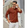 imageCOOFANDY Mens Henley Shirts Long Sleeve Casual Maverick Slub Henley TShirts Lightweight Basic TeeCaramel